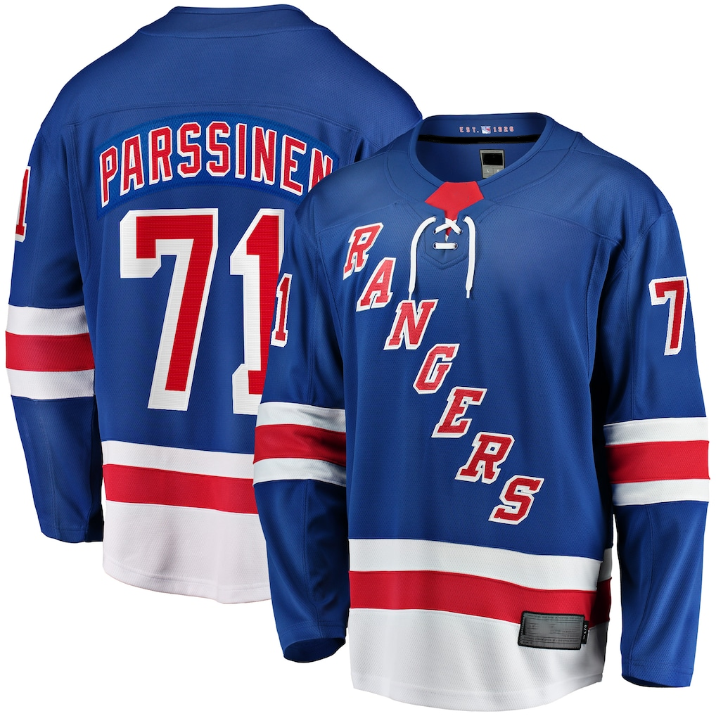 Perkns NY.Rangers #71 Juuso Parssinen Blue Home Breakaway Jerseys