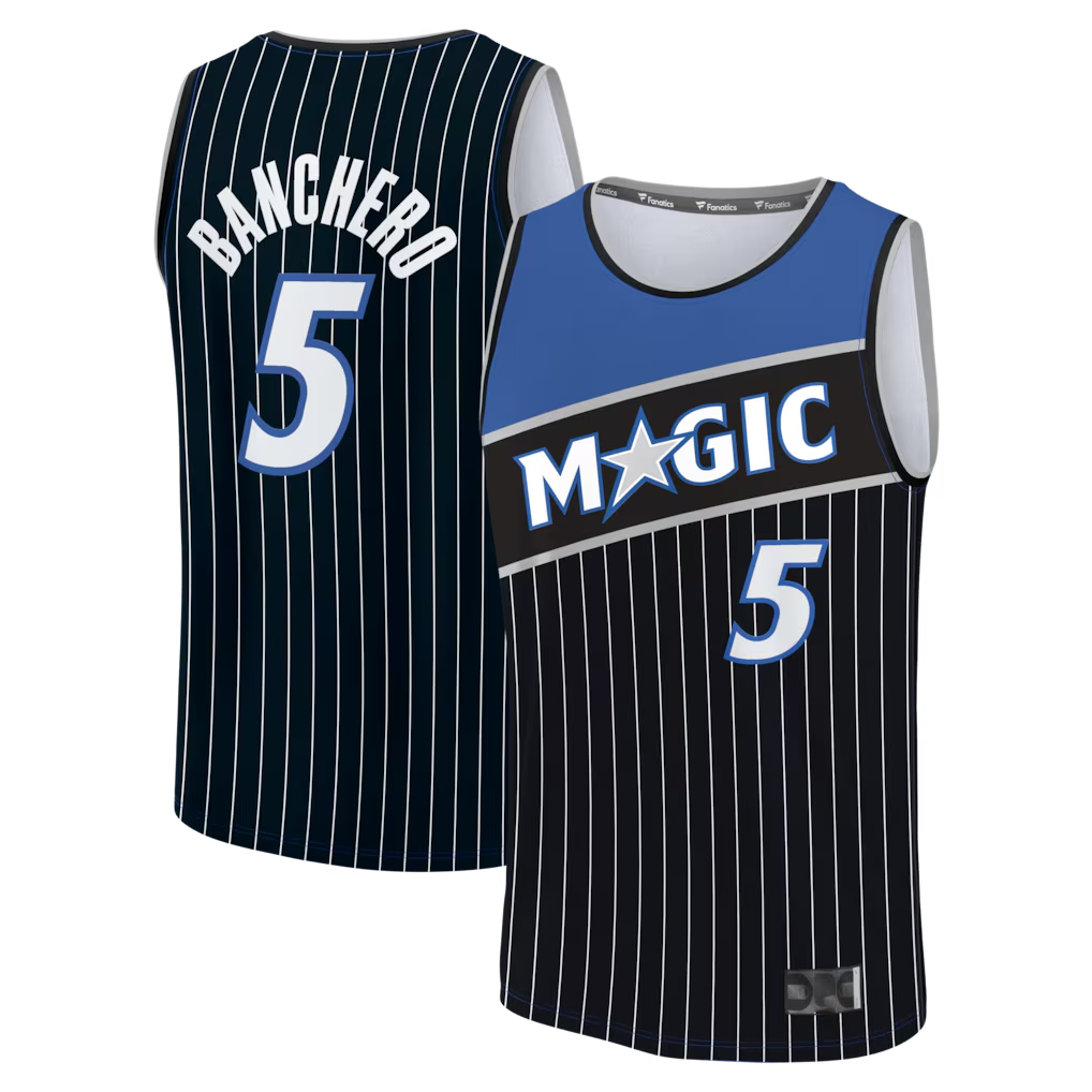 Perkns O.Magic #5 Paolo Banchero Black Fast Break Jerseys - Statement Edition