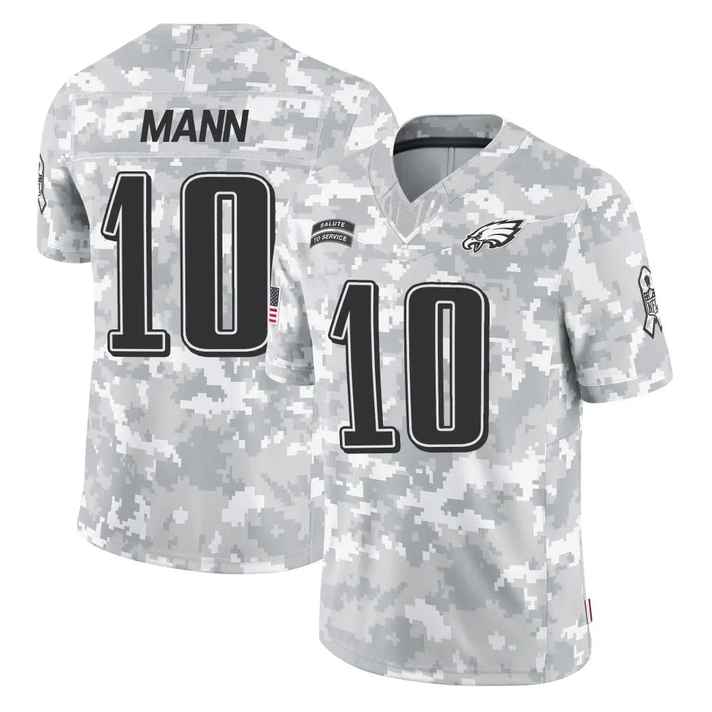 Perkns P.Eagles #10 Braden Mann Player Arctic Camo Salute to Service Limited Game Stitched Jerseys