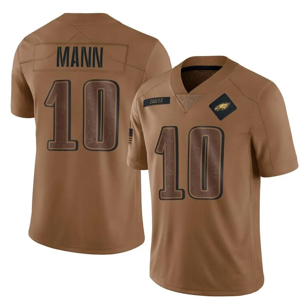 Perkns P.Eagles #10 Braden Mann Player Brown Salute To Service Limited Stitched Jerseys