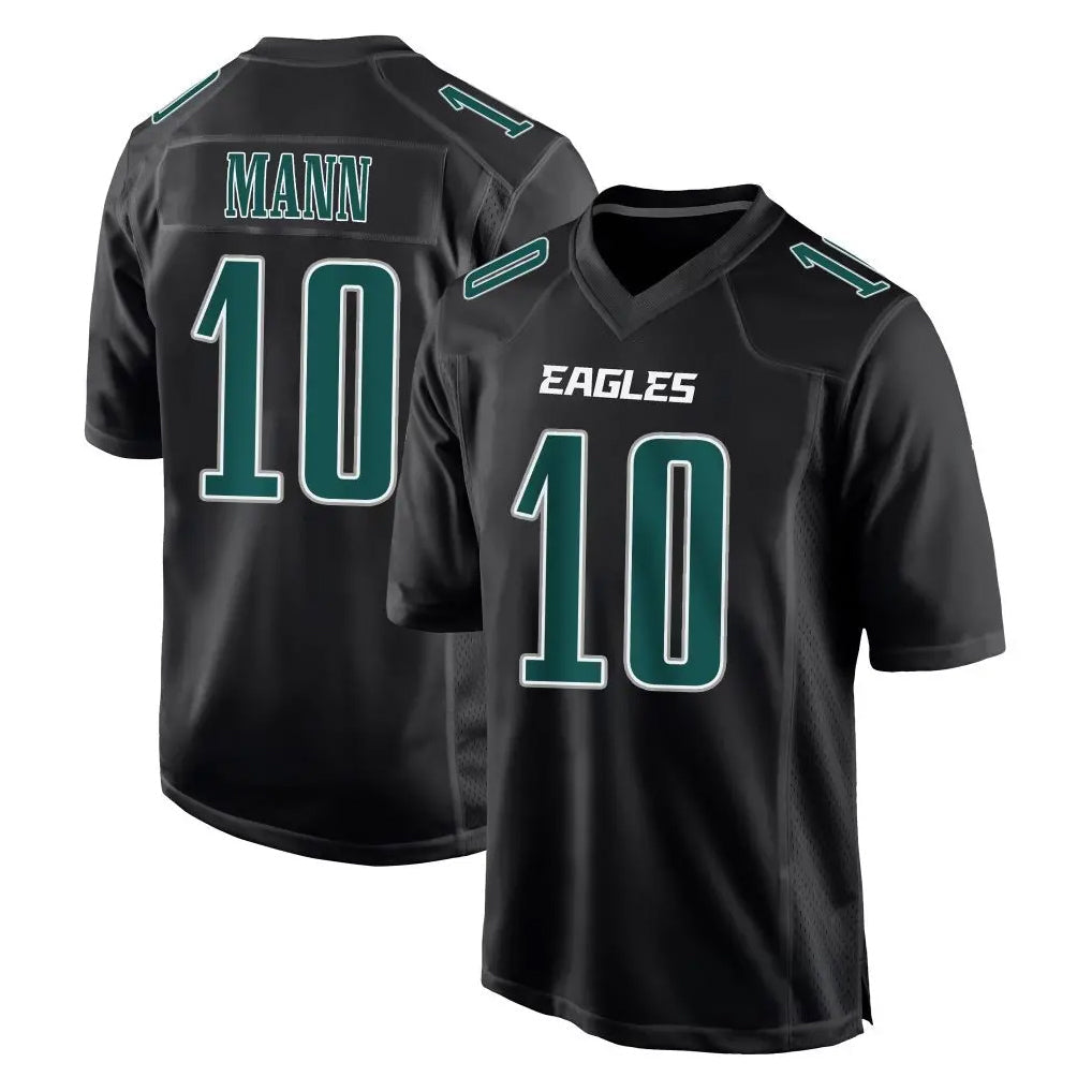 Perkns P.Eagles #10 Braden Mann Player Carbon Black Fashion Home Game Stitched Jerseys