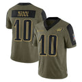 Perkns P.Eagles #10 Braden Mann Player Olive Salute To Service Limited Game Stitched Jerseys