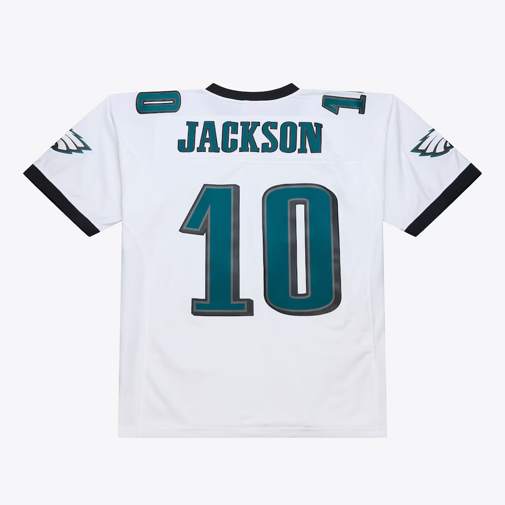 Perkns P.Eagles #10 DeSean Jackson Mitchell & Ness White 2009 Legacy Throwback Replica Stitched Puhic Jersey