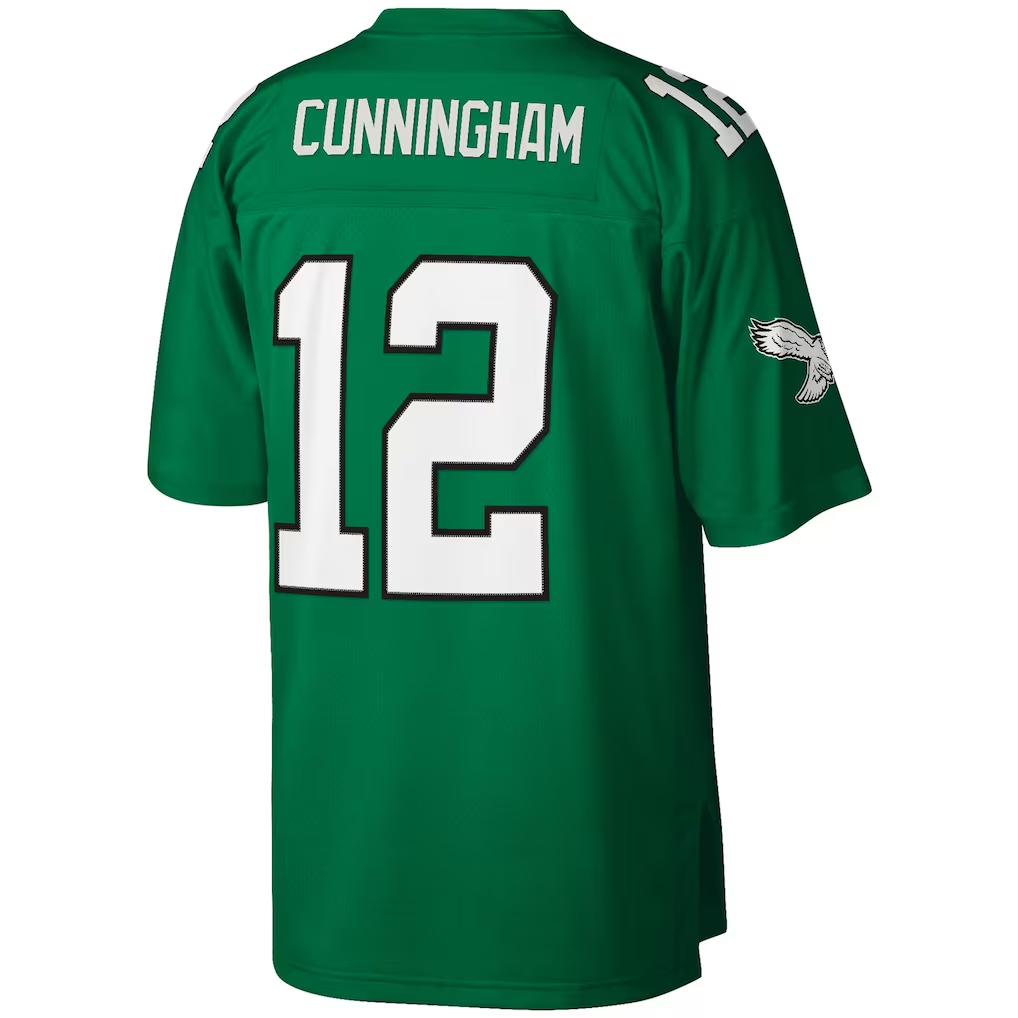 Perkns P.Eagles #12 Randall Cunningham Mitchell & Ness Kelly Green Legacy Replica Jersey