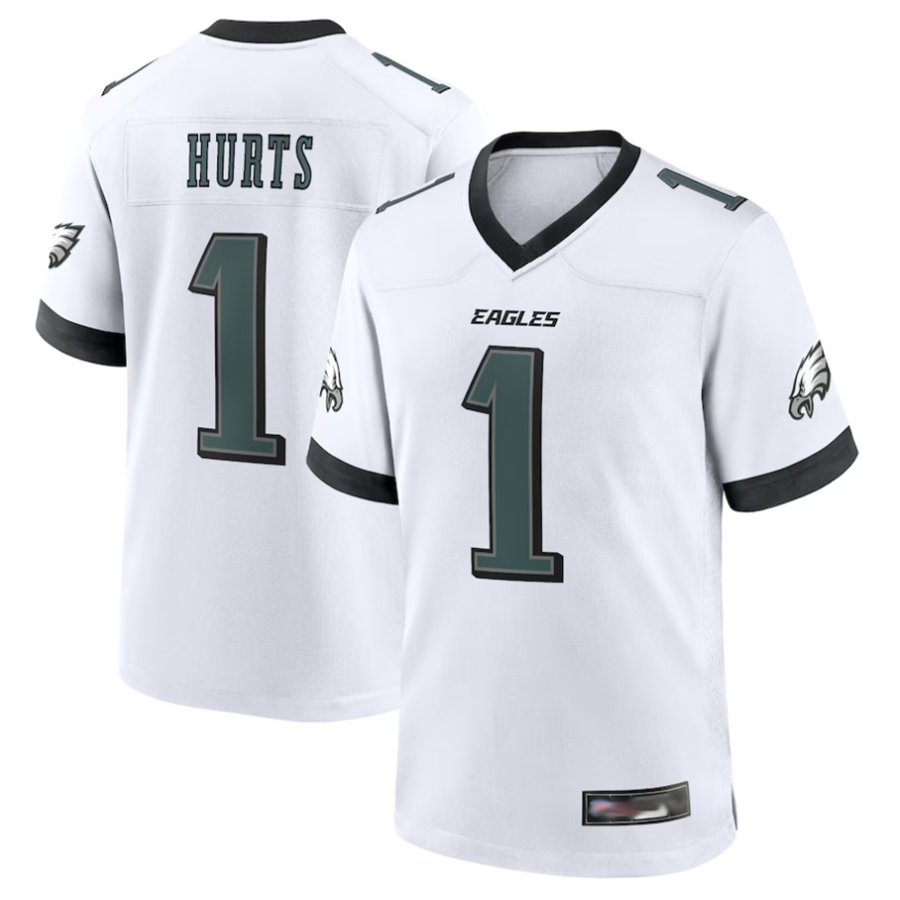 Perkns P.Eagles #1 Jalen Hurts Player White Game Stitched Jerseys
