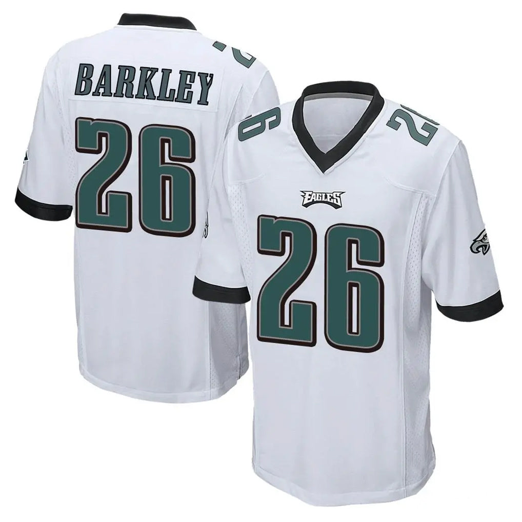 Perkns P.Eagles #26 Saquon Barkley Player White Home Game Stitched Jerseys