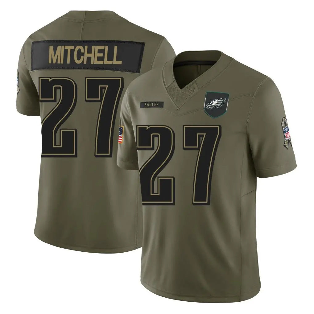 Perkns P.Eagles #27 Quinyon Mitchell Player Olive 2025 Salute To Service Limited Stitched Jerseys