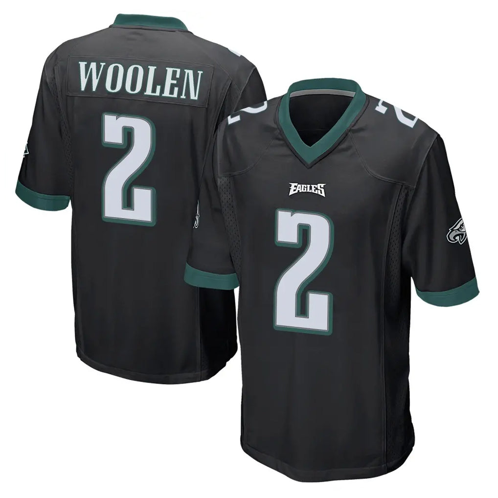 Perkns P.Eagles #2 Riq Woolen Player Black Home Game Stitched Jerseys