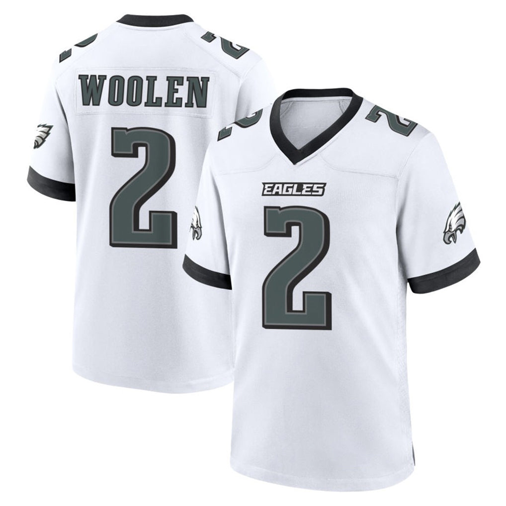 Perkns P.Eagles #2 Riq Woolen Player White Game Home Stitched Jerseys