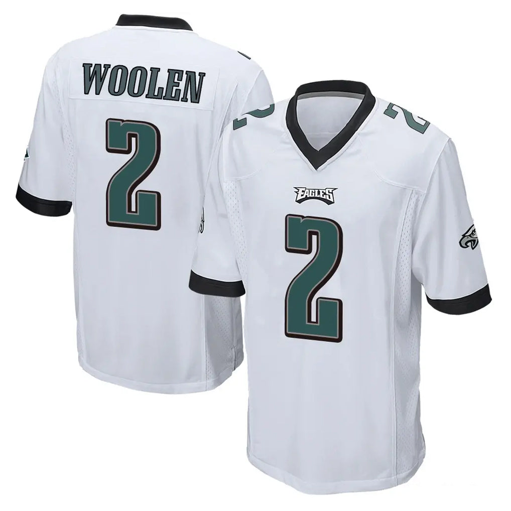 Perkns P.Eagles #2 Riq Woolen Player White Home Game Stitched Jerseys