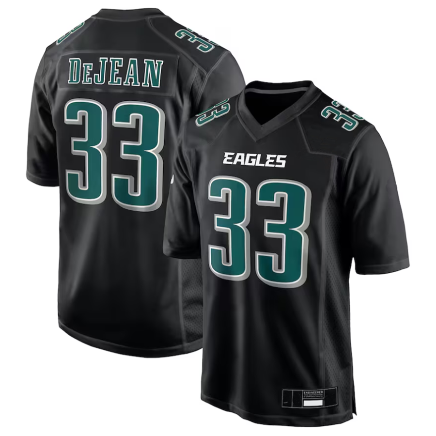 Perkns P.Eagles #33 Cooper DeJean Player Carbon Black Super Bowl LIX Fashion Game Player Stitched Jerseys