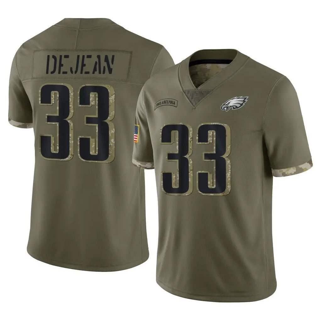 Perkns P.Eagles #33 Cooper DeJean Player Olive Salute To Service Limited Stitched Jerseys
