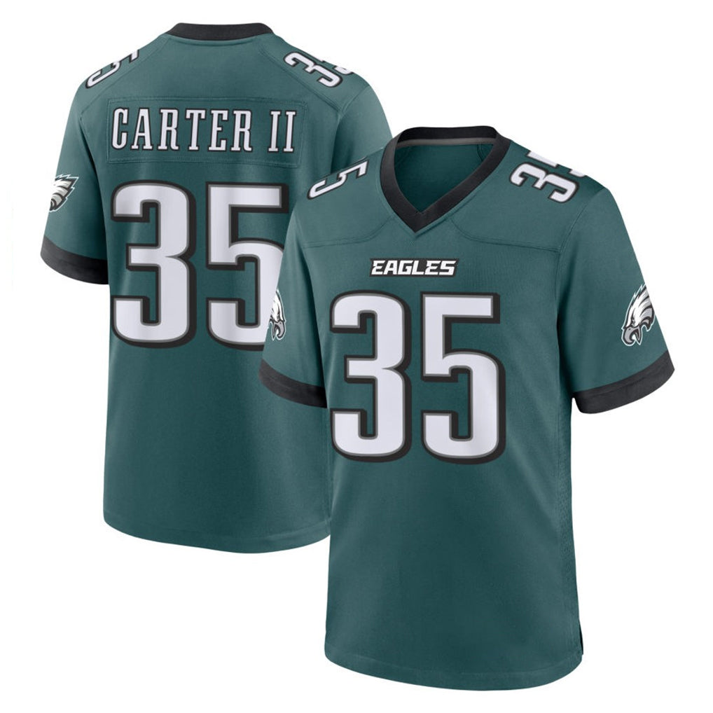 Perkns P.Eagles #35 Michael Carter II Player Green Home Game Stitched Jerseys