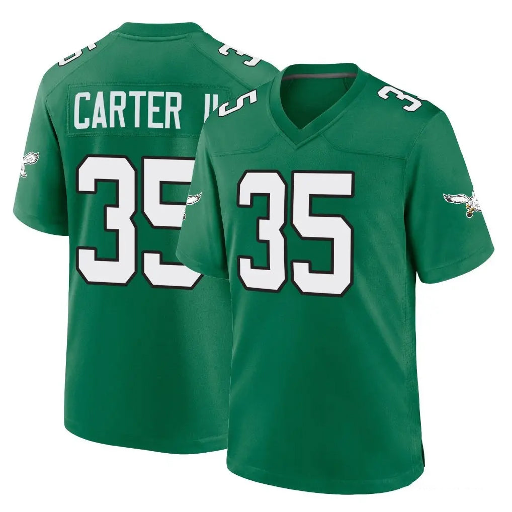 Perkns P.Eagles #35 Michael Carter II Player Green Kelly Alternate Home Game Stitched Jerseys
