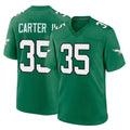Perkns P.Eagles #35 Michael Carter II Player Green Kelly Alternate Home Game Stitched Jerseys