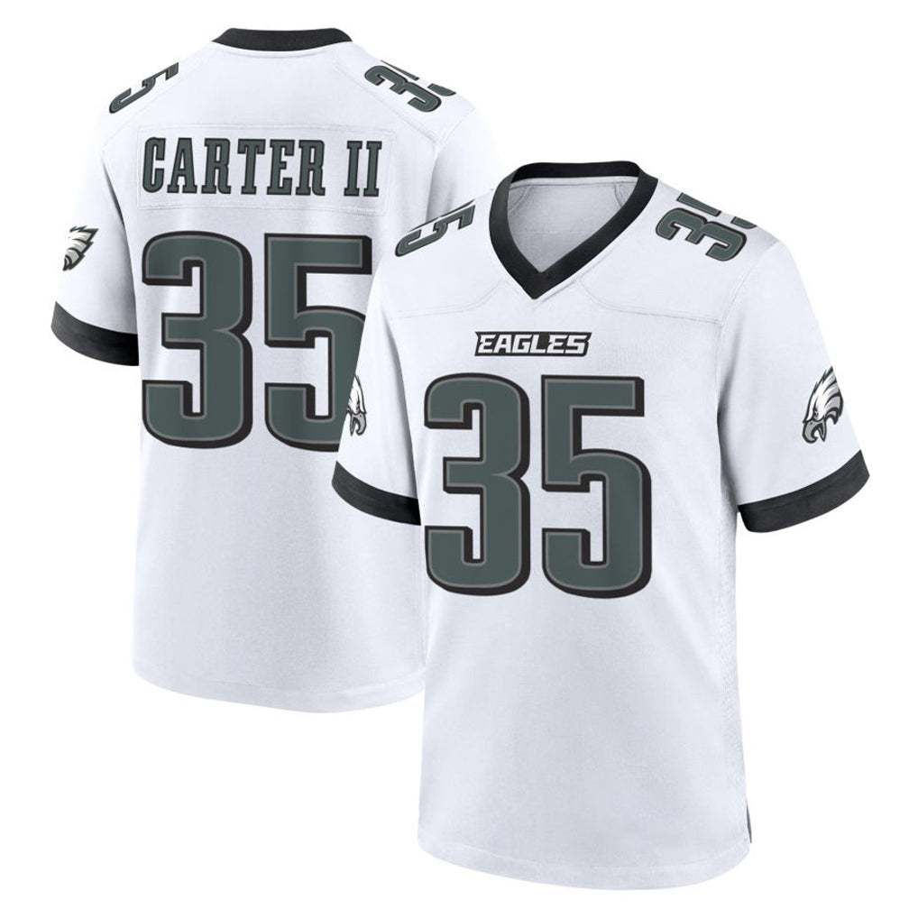 Perkns P.Eagles #35 Michael Carter II Player White Game Home Stitched Jerseys