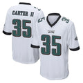 Perkns P.Eagles #35 Michael Carter II Player White Home Game Stitched Jerseys