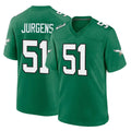 Perkns P.Eagles #51 Cam Jurgens Player Green Kelly Alternate Home Game Stitched Jerseys