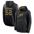 Perkns P.Eagles #52 Jonathan Greenard Player Black Salute to Service Hoodies Limited Game Stitched Jerseys