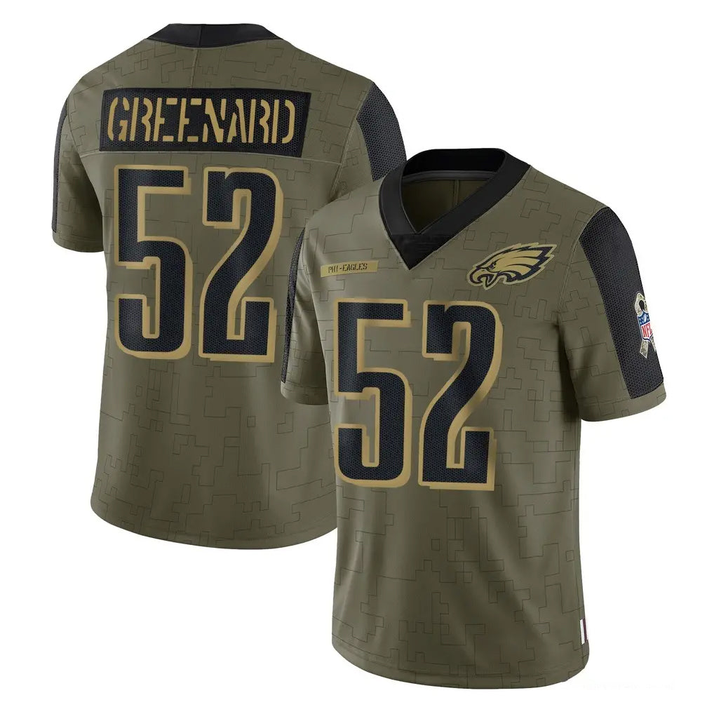 Perkns P.Eagles #52 Jonathan Greenard Player Olive Salute To Service Limited Game Stitched Jerseys