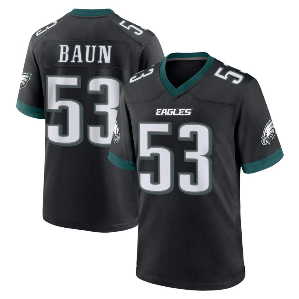 Perkns P.Eagles #53 Zack Baun Player Black Game Home Stitched Jerseys