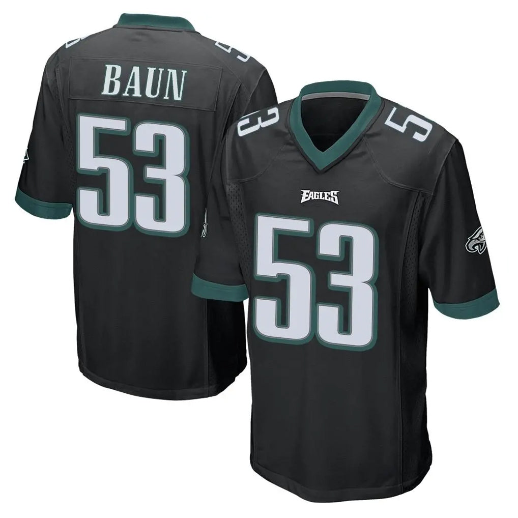Perkns P.Eagles #53 Zack Baun Player Black Home Game Stitched Jerseys