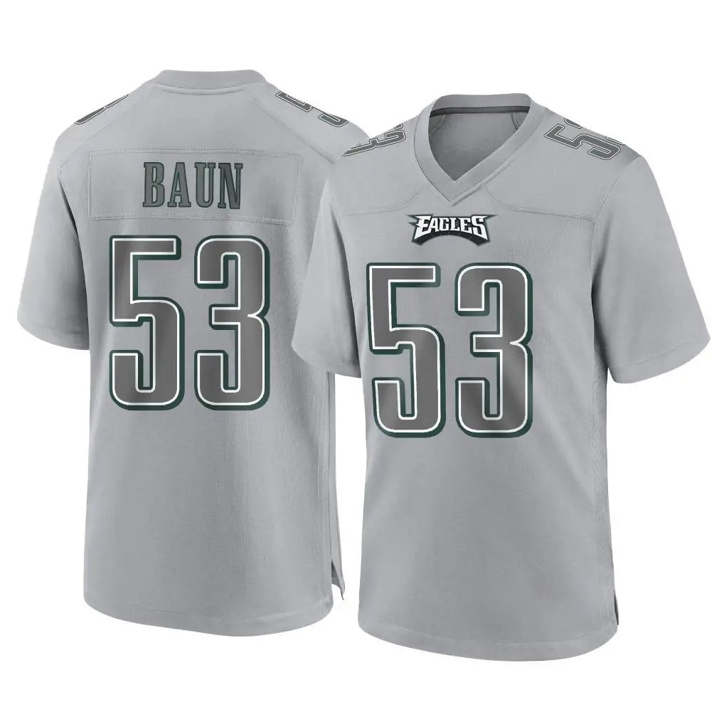 Perkns P.Eagles #53 Zack Baun Player Gray Atmosphere Fashion Home Game Stitched Jerseys