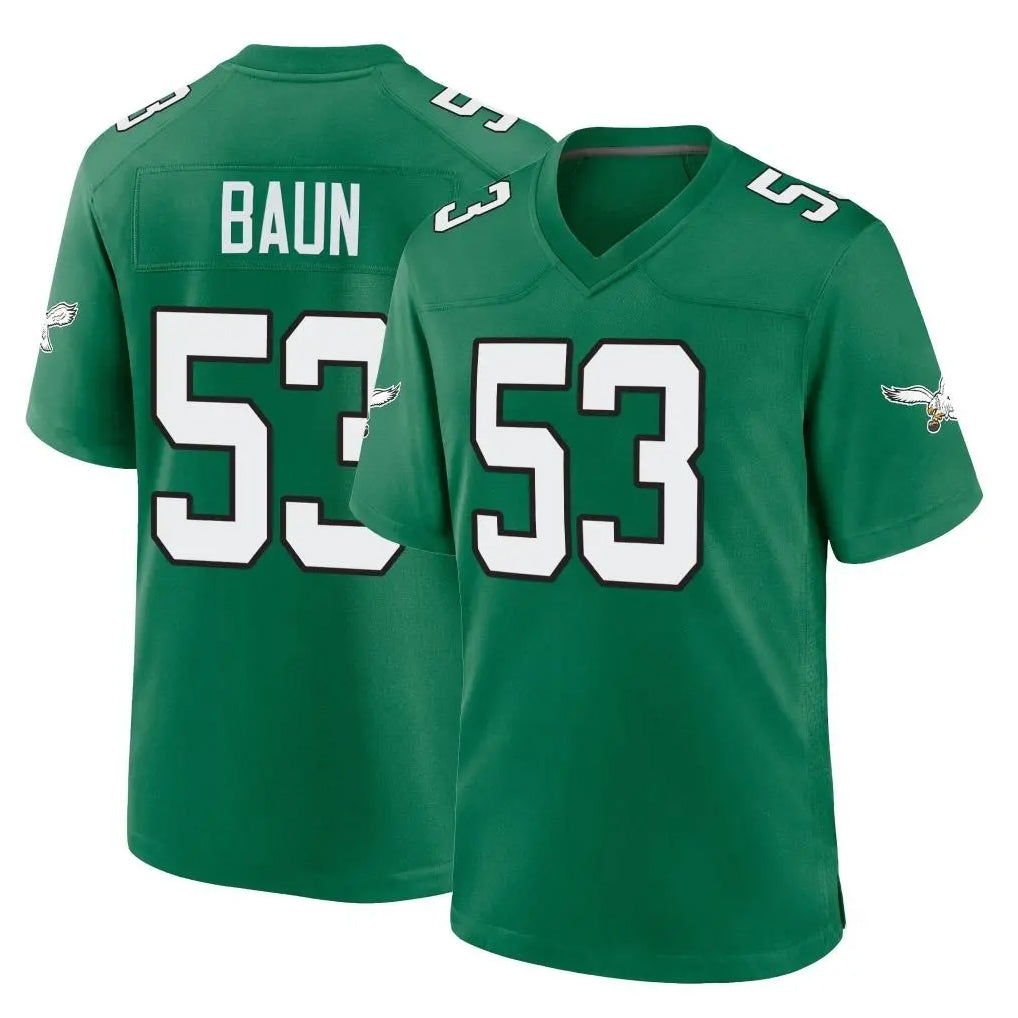 Perkns P.Eagles #53 Zack Baun Player Green Kelly Alternate Home Game Stitched Jerseys