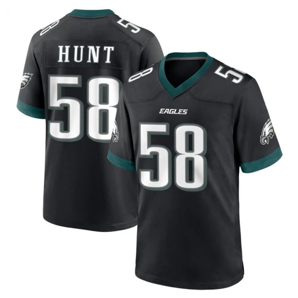 Perkns P.Eagles #58 Jalyx Hunt Player Black Game Home Stitched Jerseys