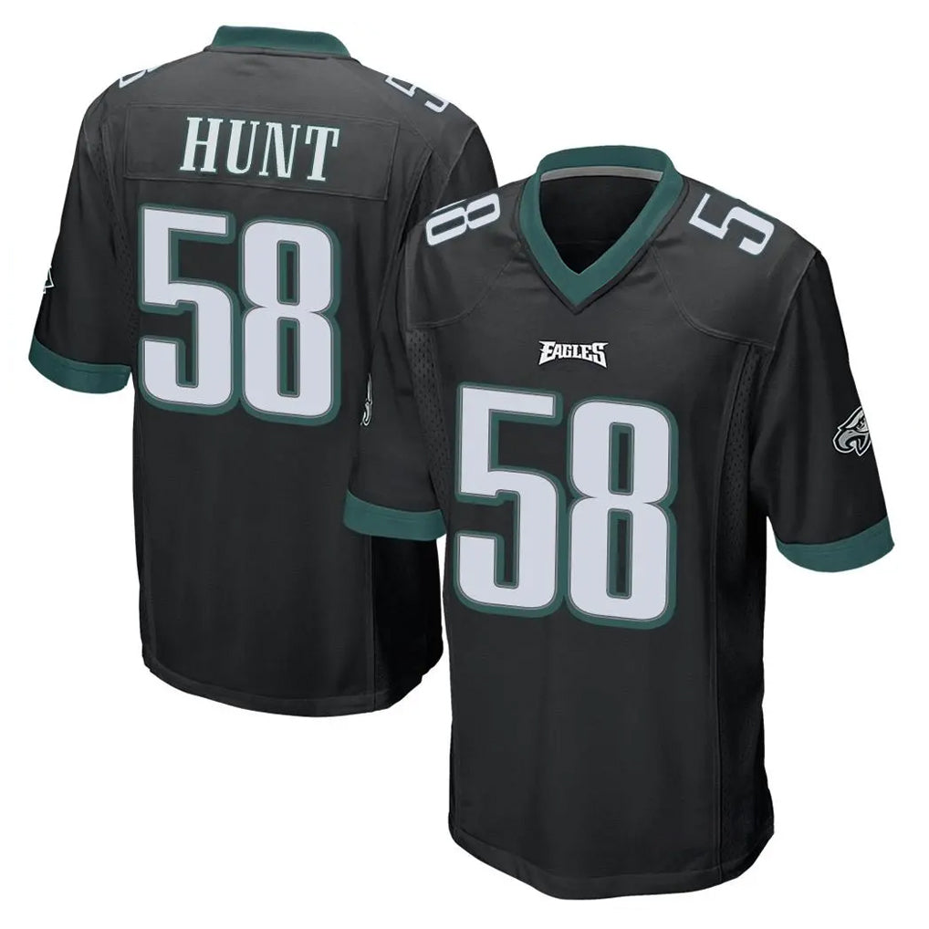 Perkns P.Eagles #58 Jalyx Hunt Player Black Home Game Stitched Jerseys