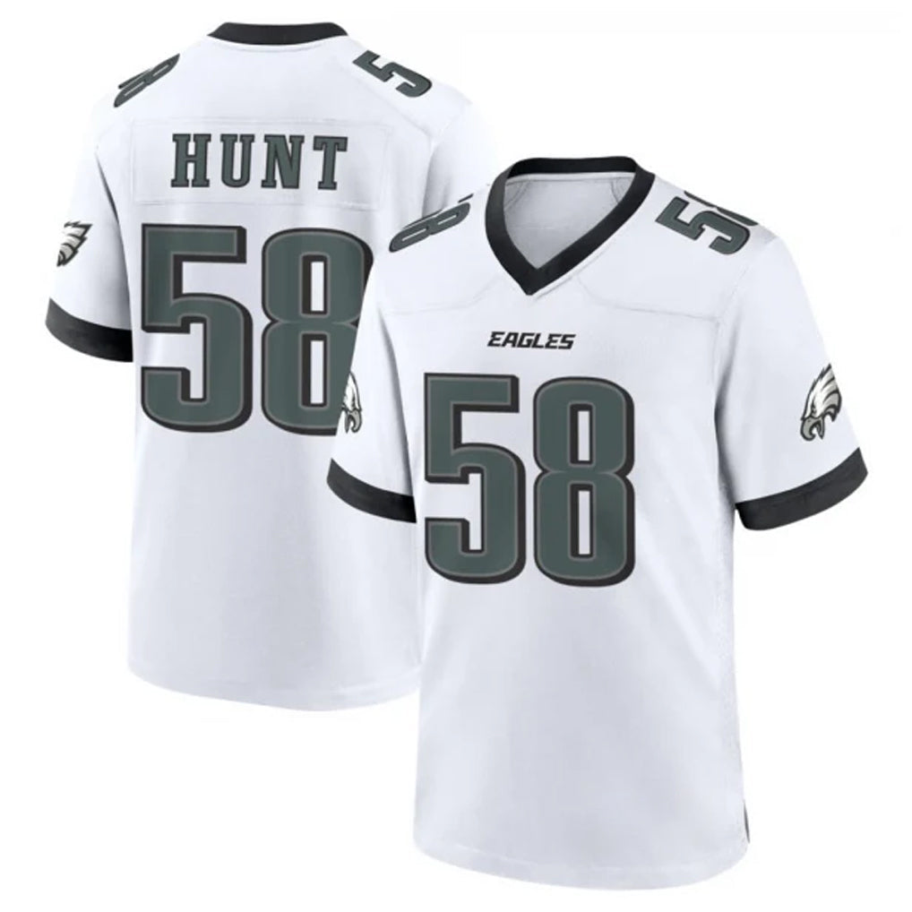 Perkns P.Eagles #58 Jalyx Hunt Player White Game Home Stitched Jerseys