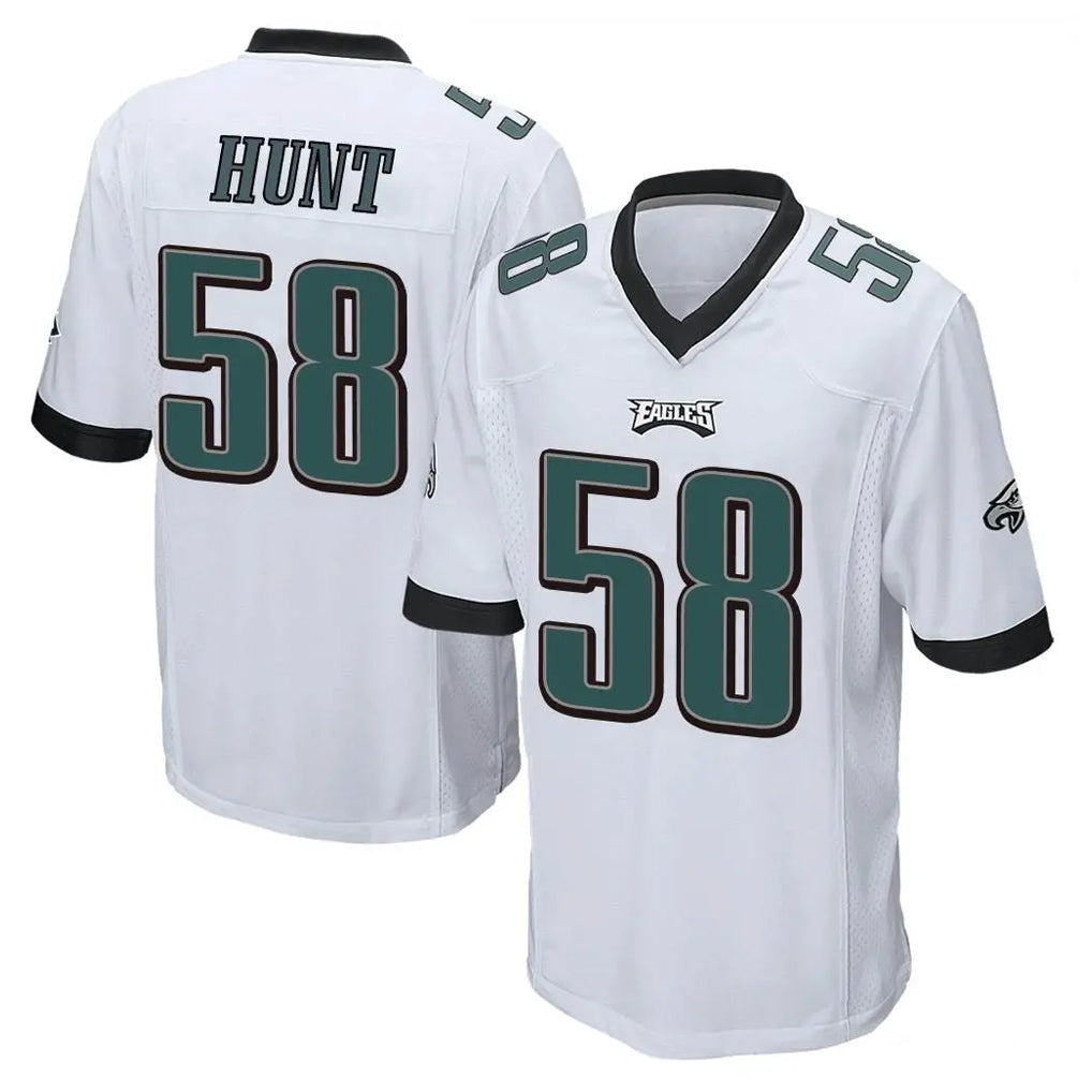 Perkns P.Eagles #58 Jalyx Hunt Player White Home Game Stitched Jerseys