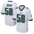 Perkns P.Eagles #58 Jalyx Hunt Player White Home Game Stitched Jerseys