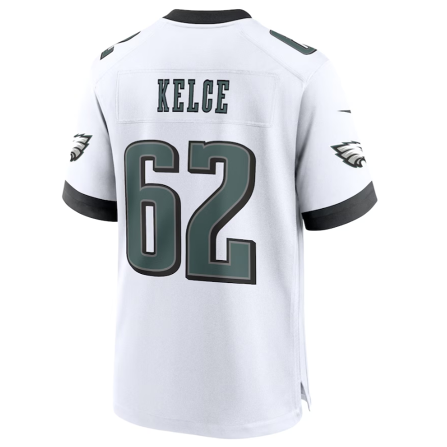 Perkns P.Eagles #62 Jason Kelce White White Game Jersey Stitched American Stitched Jersey