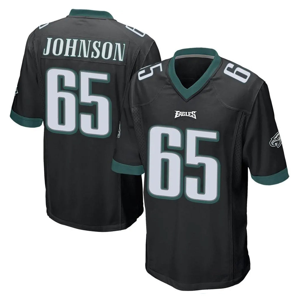 Perkns P.Eagles #65 Lane Johnson Player Black Home Game Stitched Jerseys