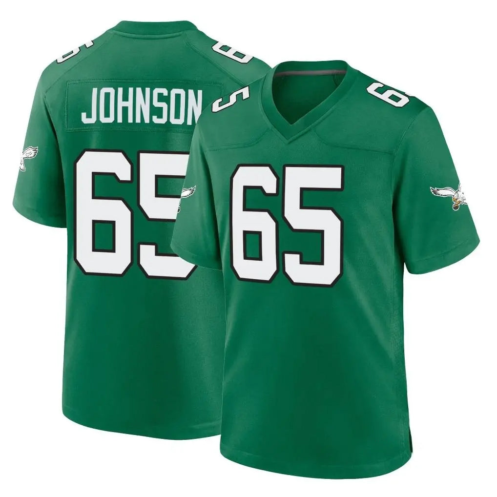 Perkns P.Eagles #65 Lane Johnson Player Green Kelly Alternate Home Game Stitched Jerseys