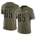 Perkns P.Eagles #65 Lane Johnson Player Olive Salute To Service Limited Stitched Jerseys