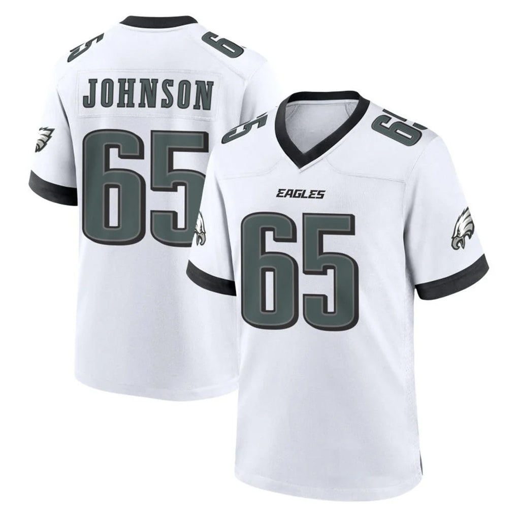 Perkns P.Eagles #65 Lane Johnson Player White Game Home Stitched Jerseys