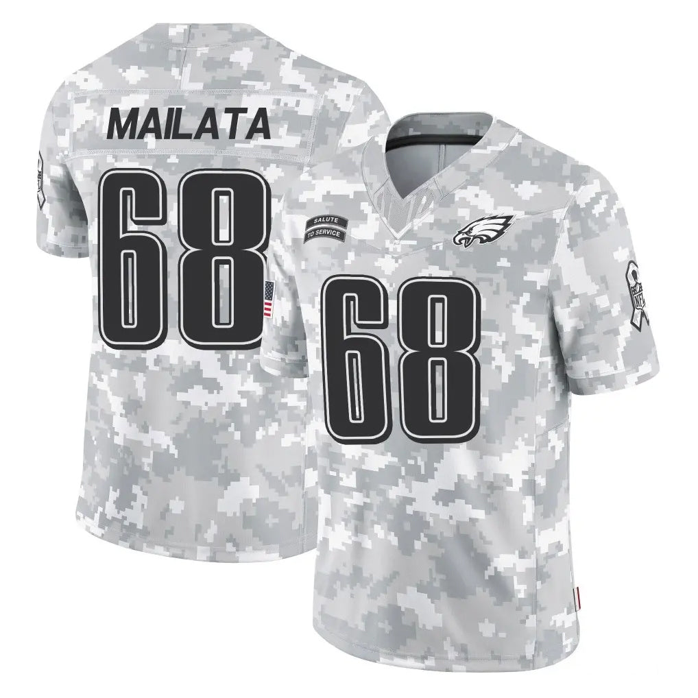 Perkns P.Eagles #68 Jordan Mailata Player Arctic Camo Salute to Service Limited Game Stitched Jerseys