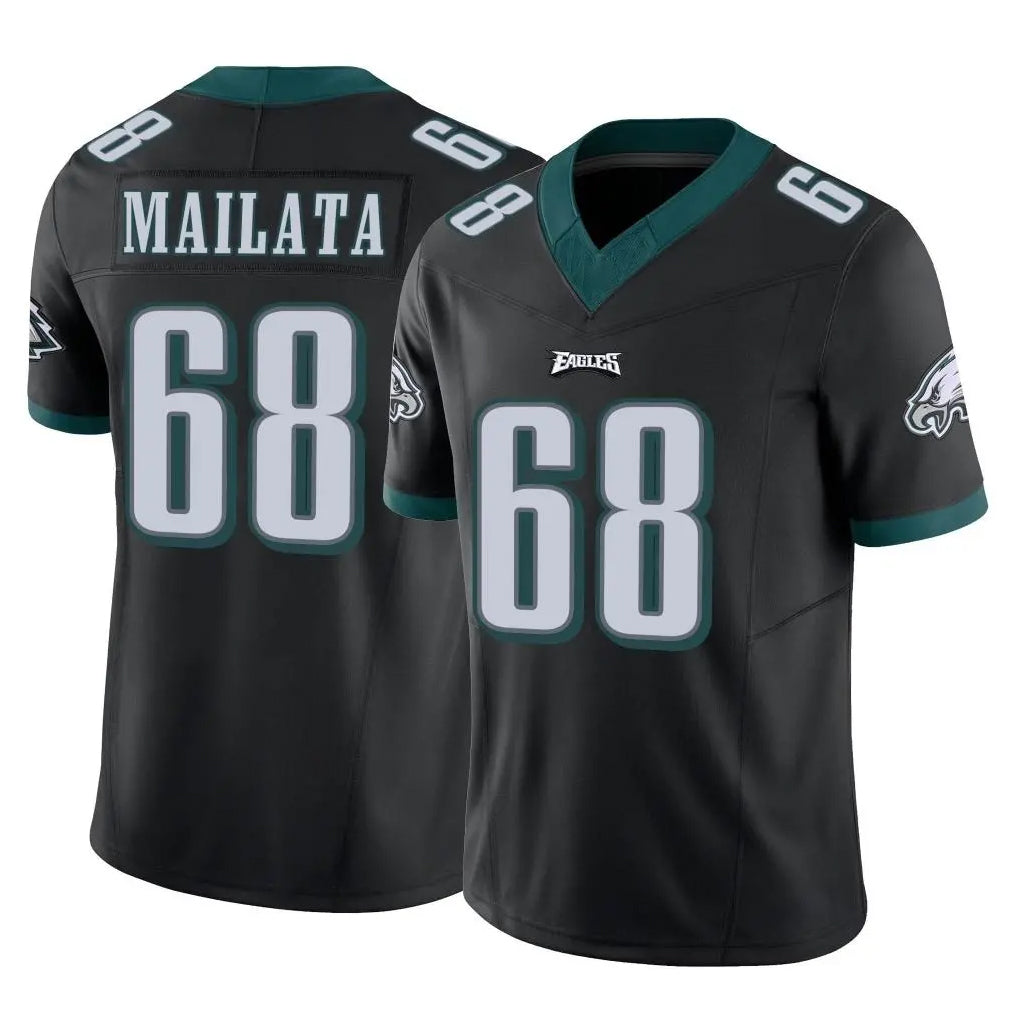 Perkns P.Eagles #68 Jordan Mailata Player Black Limited Vapor F.U.S.E. Home Game Stitched Jerseys