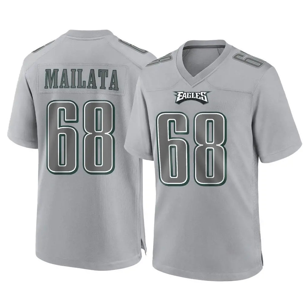 Perkns P.Eagles #68 Jordan Mailata Player Gray Atmosphere Fashion Home Game Stitched Jerseys