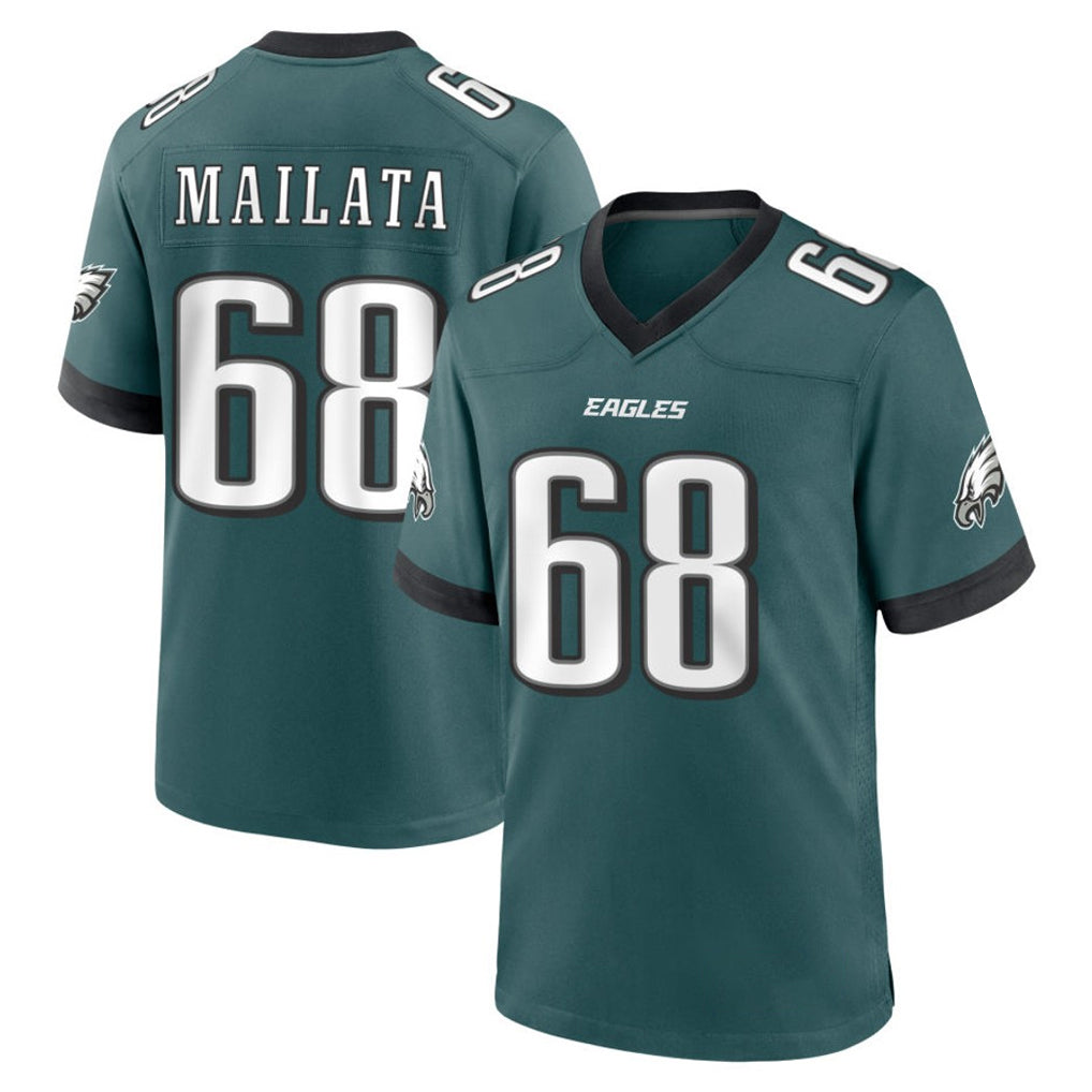 Perkns P.Eagles #68 Jordan Mailata Player Green Home Game Stitched Jerseys