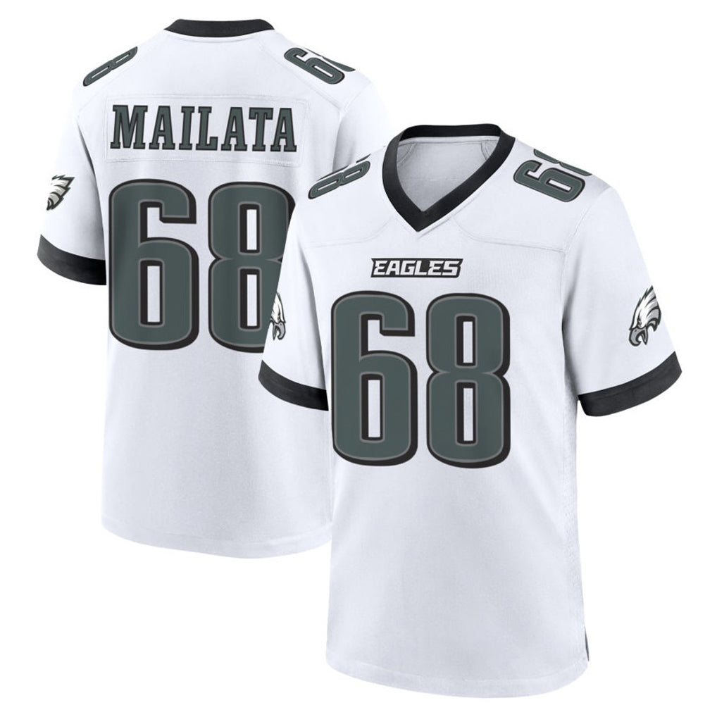 Perkns P.Eagles #68 Jordan Mailata Player White Game Home Stitched Jerseys