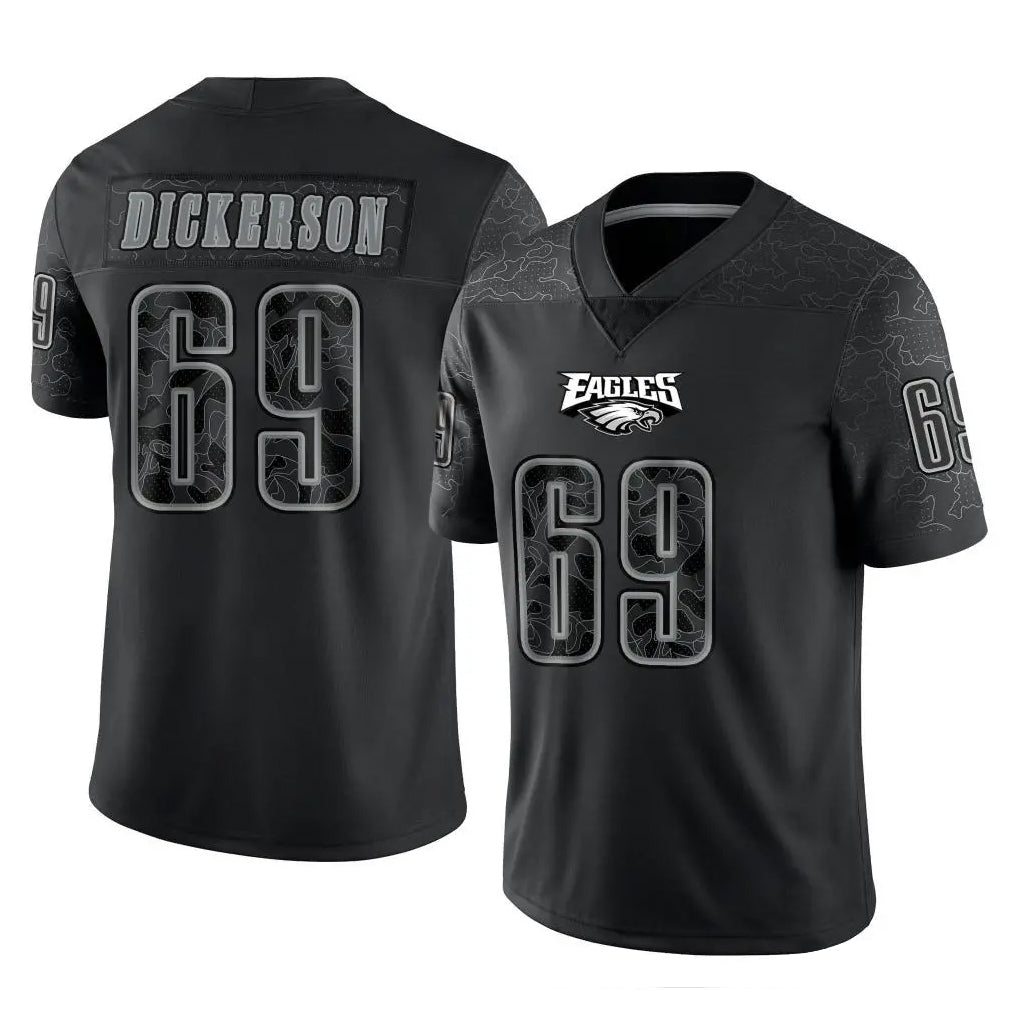 Perkns P.Eagles #69 Landon Dickerson Player Black Reflective Limited Home Game Stitched Jerseys