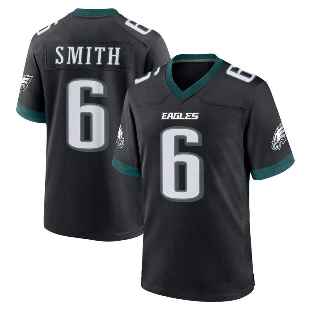 Perkns P.Eagles #6 DeVonta Smith Player Black Game Home Stitched Jerseys