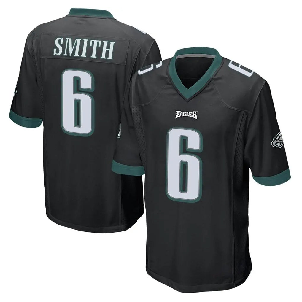 Perkns P.Eagles #6 DeVonta Smith Player Black Home Game Stitched Jerseys