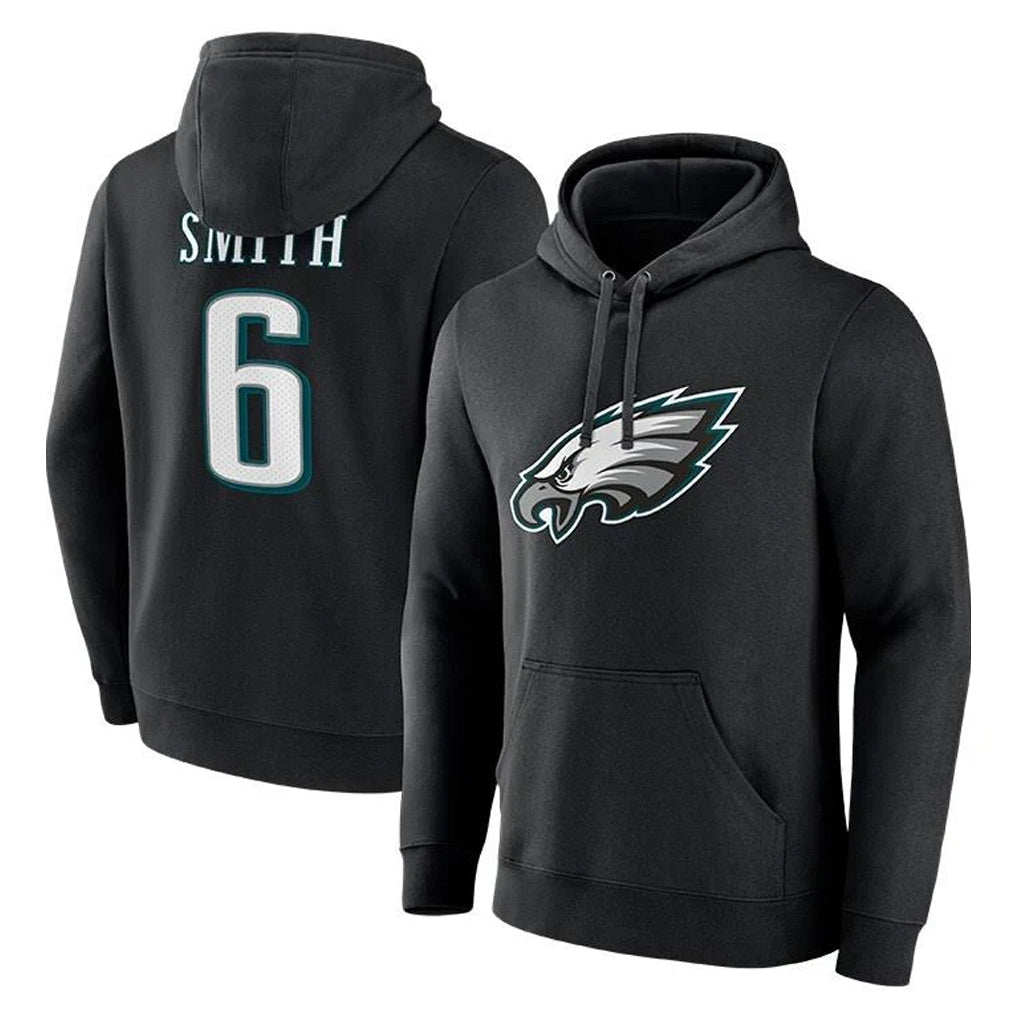 Perkns P.Eagles #6 DeVonta Smith Player Black Pullover Hoodies Home Game Stitched Jerseys