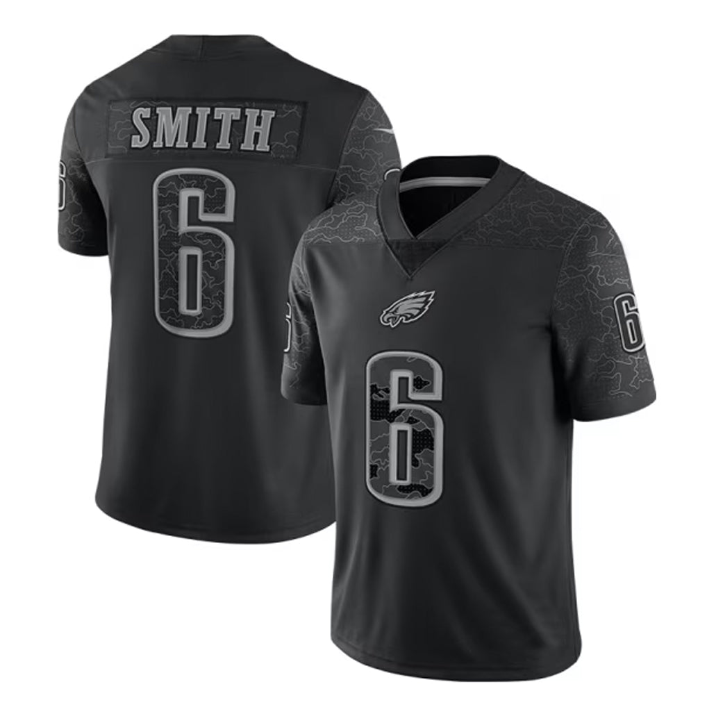 Perkns P.Eagles #6 DeVonta Smith Player Black REFLECTIVE Limited Stitched Jerseys