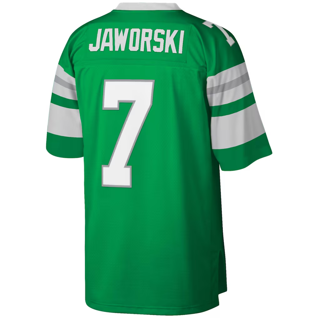 Perkns P.Eagles #7 Ron Jaworski Mitchell & Ness Kelly Green Legacy Replica Stitched Puhic Jersey