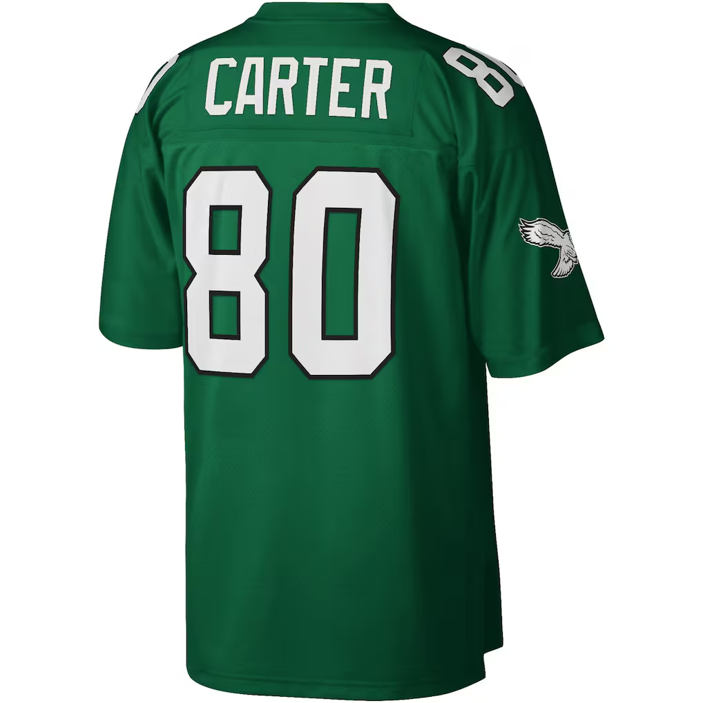 Perkns P.Eagles #80 Cris Carter Mitchell & Ness Kelly Green Legacy Replica Jersey